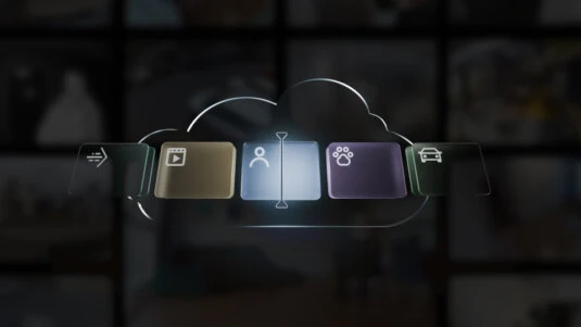 AJAX Clouservice Abbildung einer stilisierten Wolke mit den Symbolen der möglichen Aufzeichnungsereignisse der Videoüberwachung.